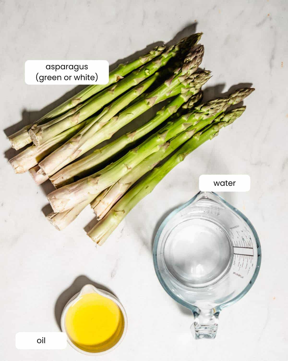 all ingredients needed to make asparagus baby food.